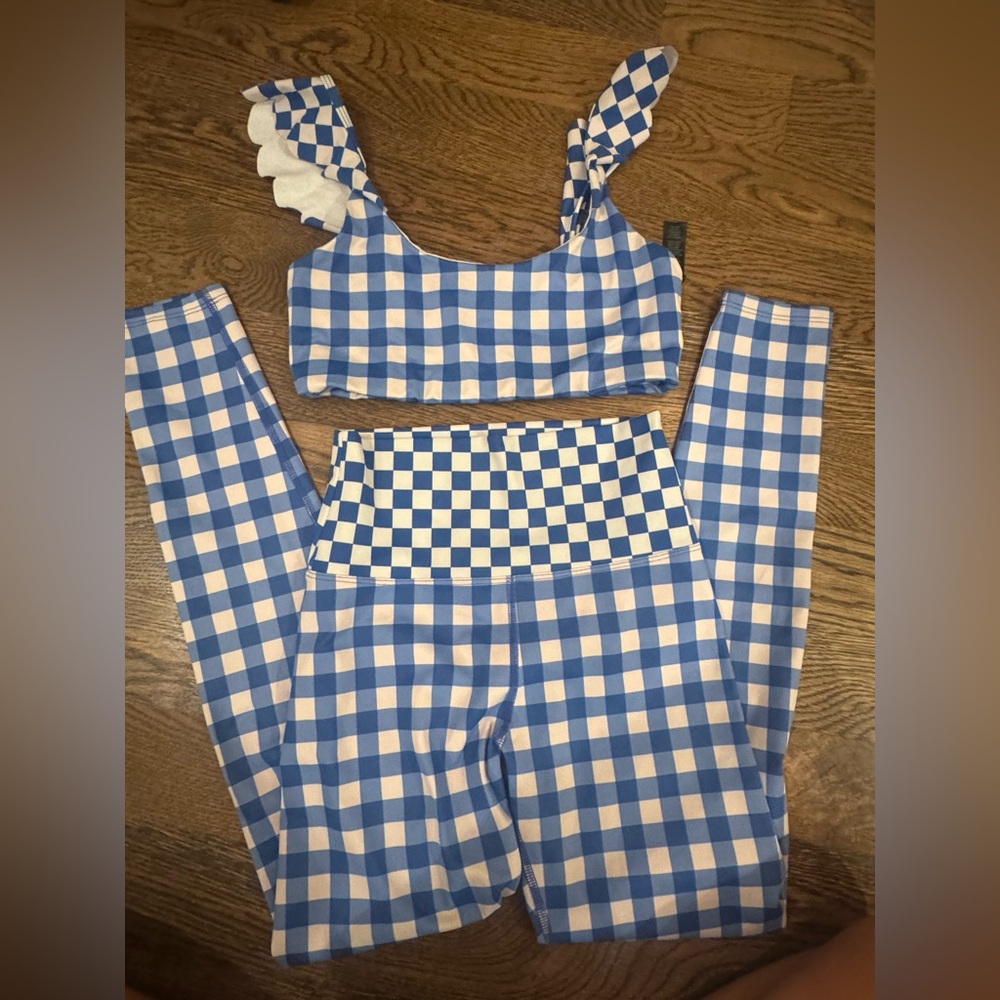 Beach Riot Blue and White Checkered Set